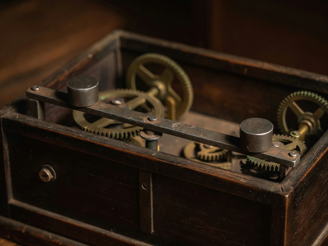 Iron foliot bar with sliding weights on a Japanese temporal-hour clock